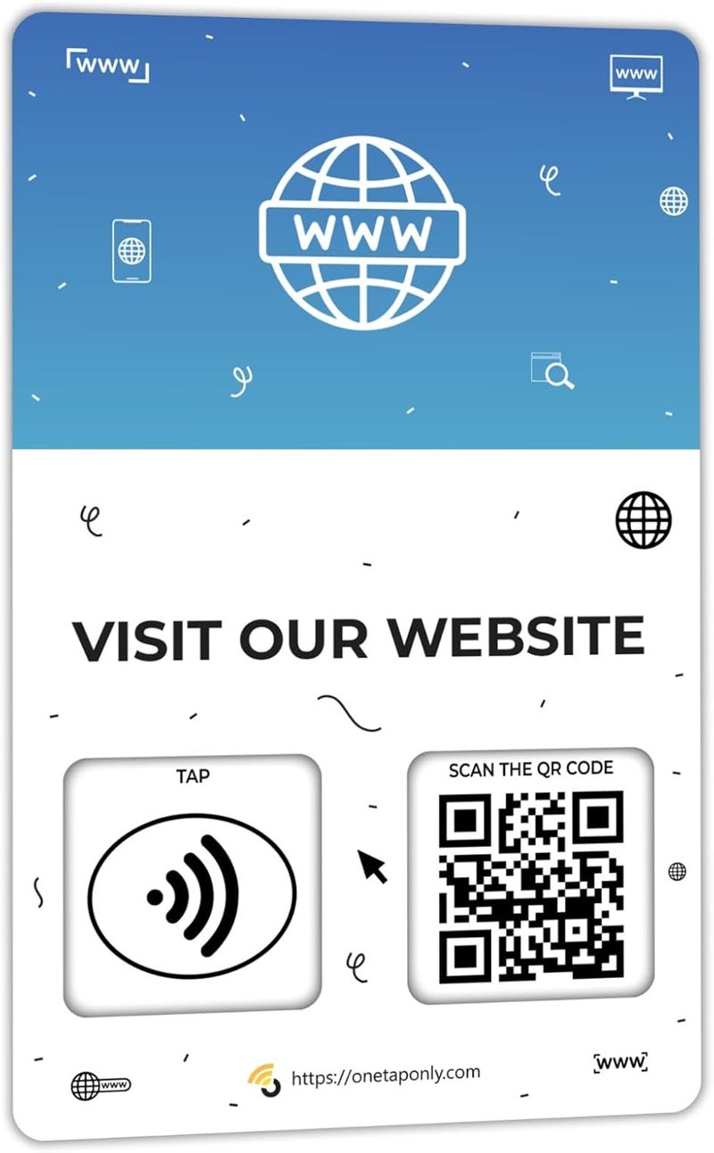 One Tap Only NFC Business Cards 1 Pack – Contactless Smart Tap & QR Code – Compatible with Website Review System – Reusable Feedback Tool for Restaurants, Local Businesses – Works with All Phones - Image 1